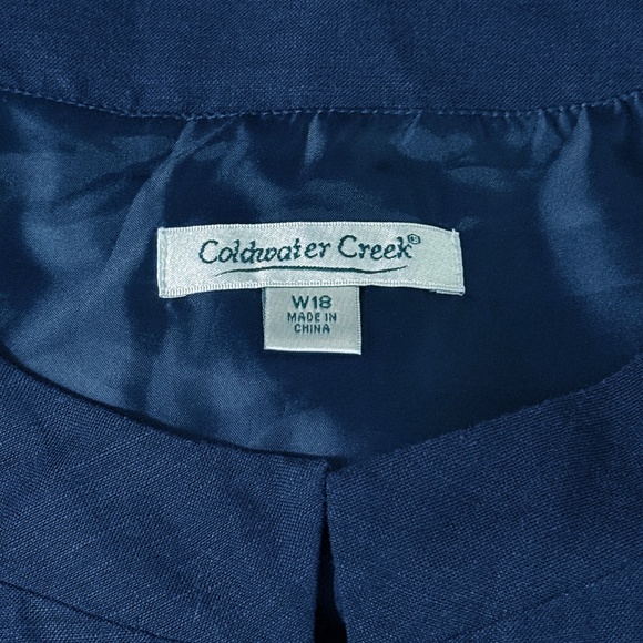 🌸 Plus Size 18 Coldwater Creek Linen Blend Two-Piece Set – Navy and White - Picture 8 of 9